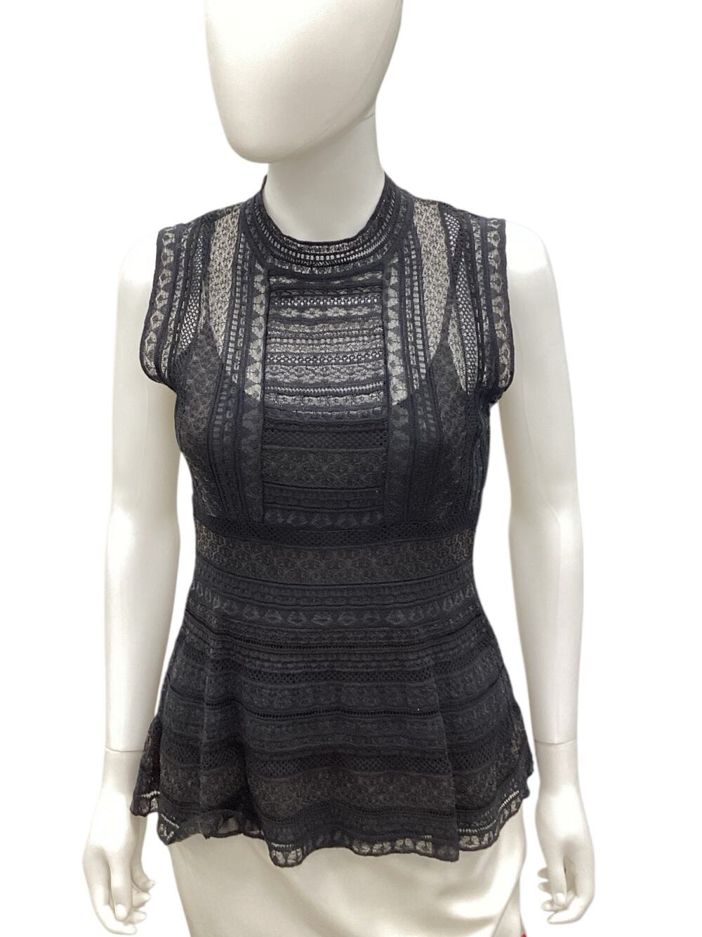 Missoni Designer Lace Black Tank Top with Cami Included